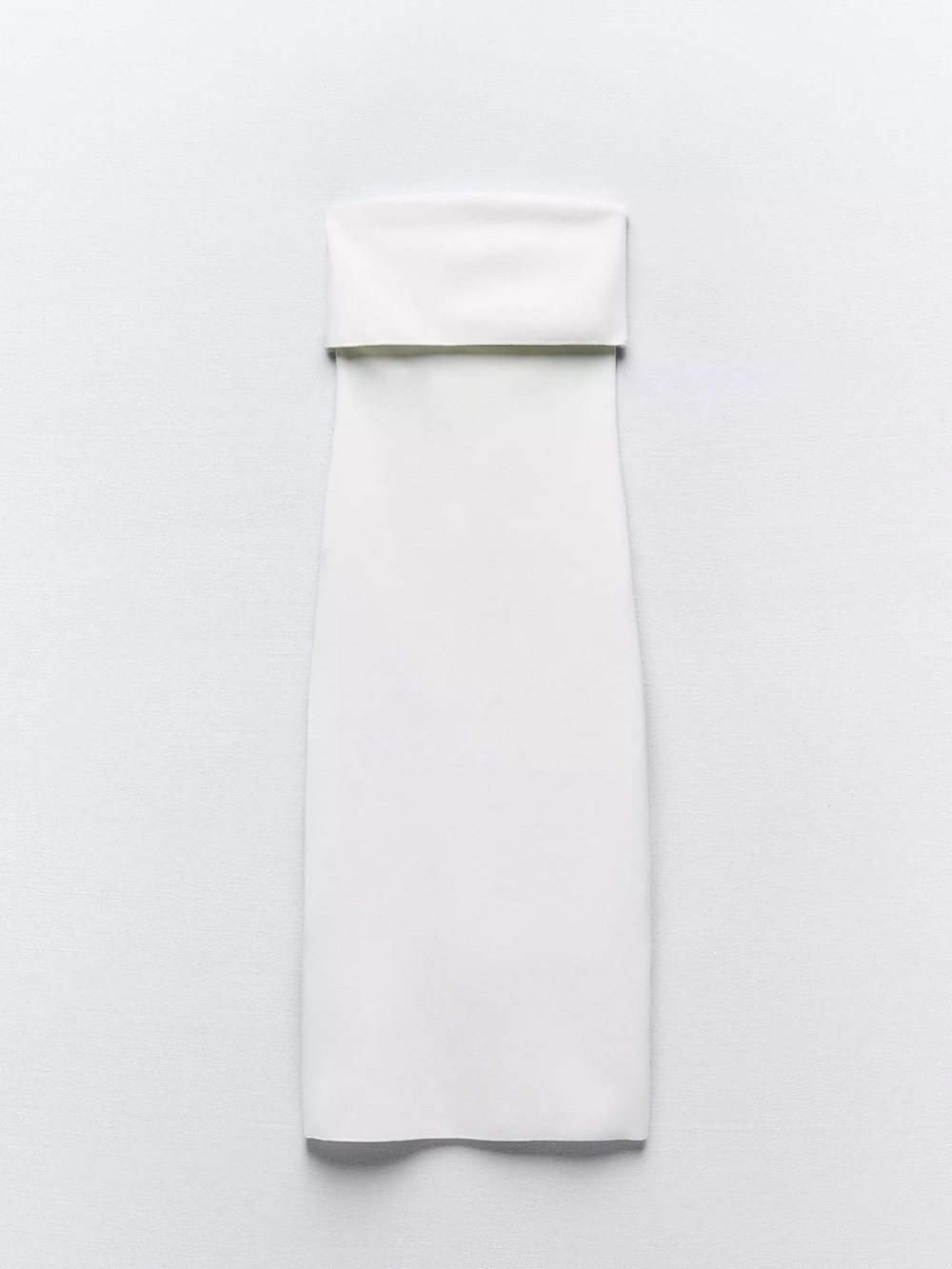 Strapless White Midi Dress Zara